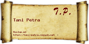 Tani Petra névjegykártya